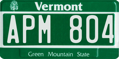 VT license plate APM804