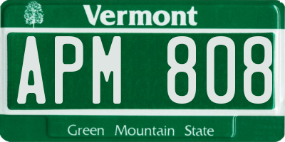 VT license plate APM808