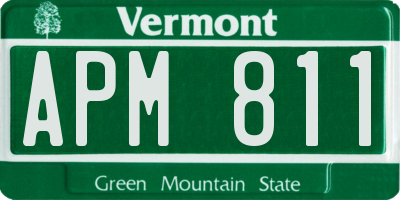 VT license plate APM811