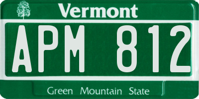 VT license plate APM812