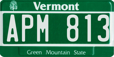 VT license plate APM813