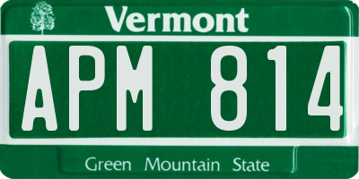 VT license plate APM814