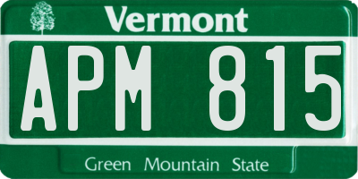 VT license plate APM815