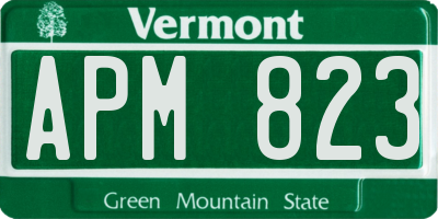 VT license plate APM823