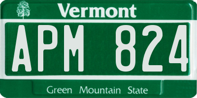 VT license plate APM824