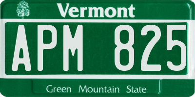 VT license plate APM825