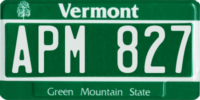 VT license plate APM827