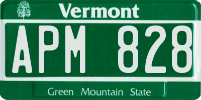 VT license plate APM828
