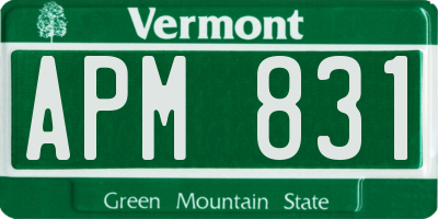 VT license plate APM831