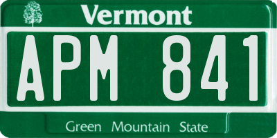 VT license plate APM841