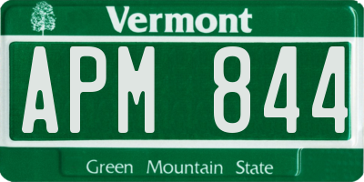 VT license plate APM844