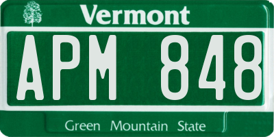 VT license plate APM848