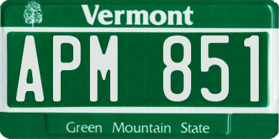 VT license plate APM851