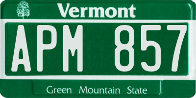 VT license plate APM857