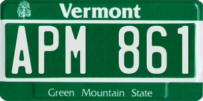 VT license plate APM861