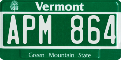VT license plate APM864