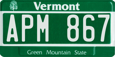 VT license plate APM867