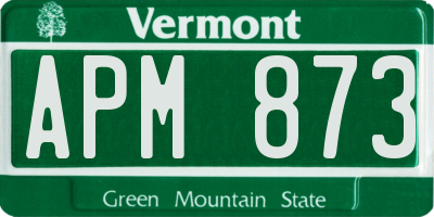 VT license plate APM873