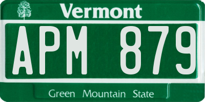 VT license plate APM879