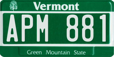 VT license plate APM881