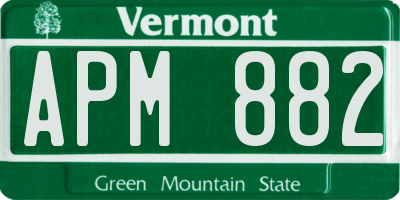 VT license plate APM882