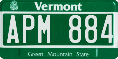 VT license plate APM884