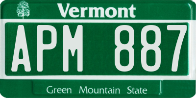 VT license plate APM887