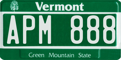 VT license plate APM888