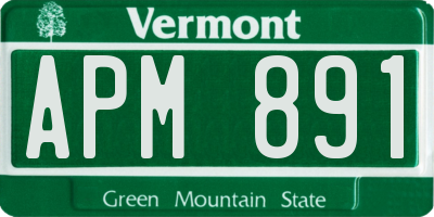 VT license plate APM891