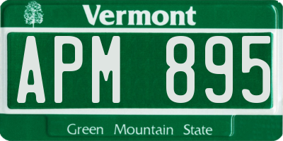 VT license plate APM895