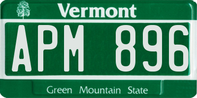 VT license plate APM896