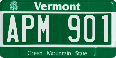 VT license plate APM901