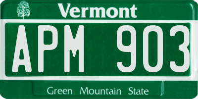 VT license plate APM903