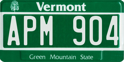 VT license plate APM904