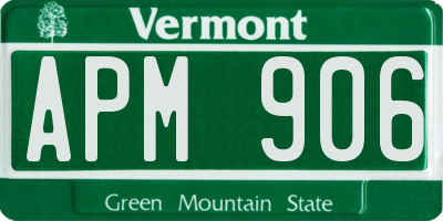 VT license plate APM906