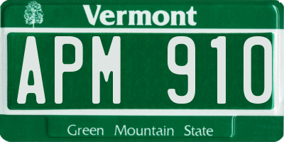 VT license plate APM910