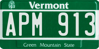 VT license plate APM913