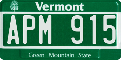 VT license plate APM915