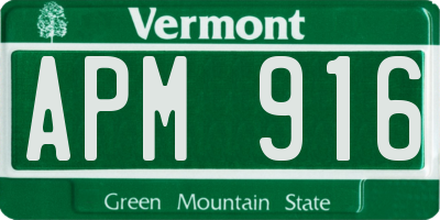 VT license plate APM916