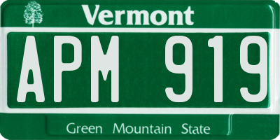 VT license plate APM919
