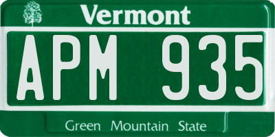 VT license plate APM935