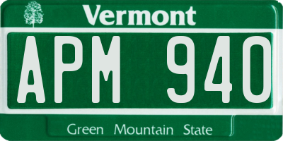 VT license plate APM940