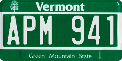 VT license plate APM941