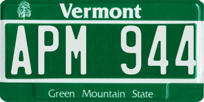 VT license plate APM944