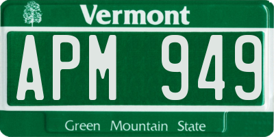 VT license plate APM949