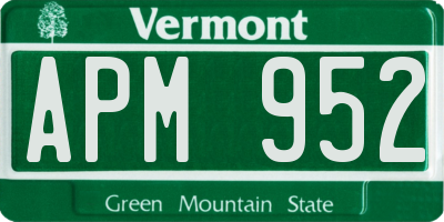 VT license plate APM952
