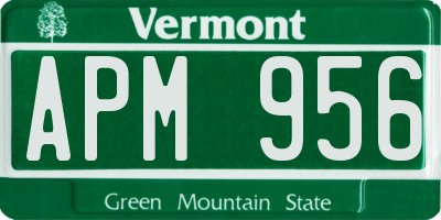 VT license plate APM956