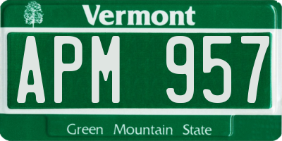 VT license plate APM957