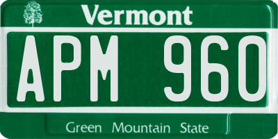 VT license plate APM960