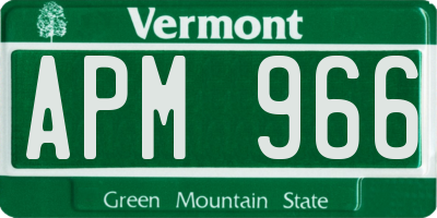 VT license plate APM966